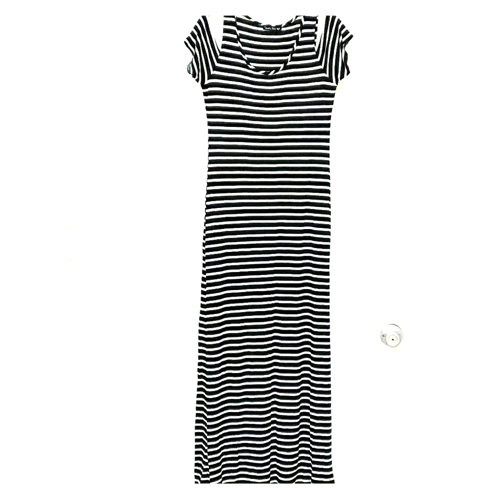 Black and White Stripes Maxi Dress